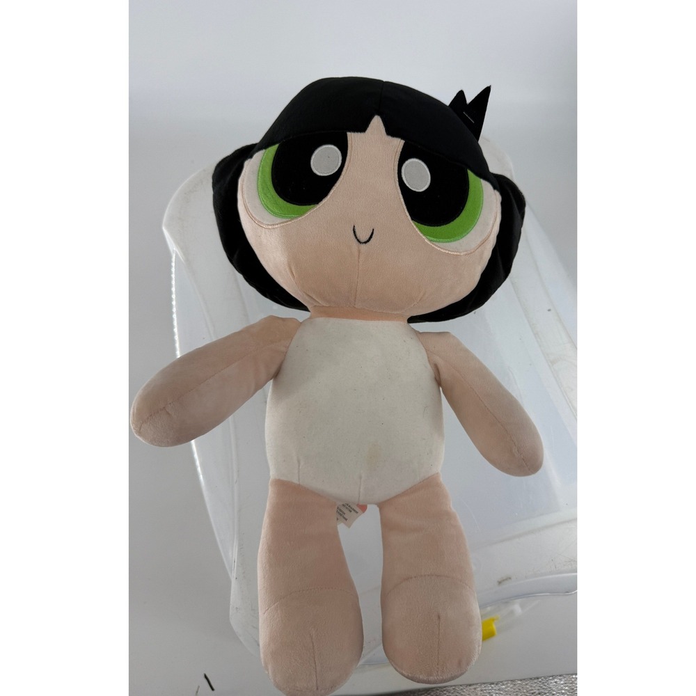Powerpuff Girls Buttercup Plush 15" Cartoon Network Stuffed Doll Green Eyes